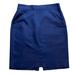 J. Crew Skirts | J. Crew 37415 Navy Blue Double-Serge Cotton Kick Pleat Short Pencil Skirt Size 4 | Color: Blue | Size: 4