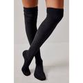 Free People Accessories | Free People Viola Over The Knee Socks / Charcoal | Color: Black/Gray | Size: Os