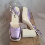 Free People Shoes | Free People Women's Double Stack Platform Mary Jane Sandals In Lilac Sz 39/ Us 9 | Color: Purple | Size: 9