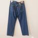 Levi's Jeans | Levis Sz 30 Ribcage High Waist Rise Straight Leg Ankle Jeans Raw Hem Button Fly | Color: Blue | Size: 30