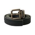 Dolce & Gabbana Mens Perforated Gold Buckle Leather Belt - Black - Size 95 cm