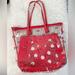 Disney Bags | Disney Two Piece Bag Set Minnie Mouse Bow Sequin Transparent Bag | Color: Tan | Size: Os