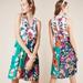 Anthropologie Dresses | Anthropologie Dinah Collared Halter Mixed Floral Pattern Midi Dress Sz 6 | Color: Green/White | Size: 6