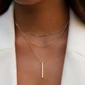 Anthropologie Jewelry | 14k Gold Filled Pendant Bar Lariat Necklace | Color: Gold | Size: Os