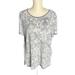 Free People Tops | Free People Tourist Beige Snake Print Short Sleeve Shirt Gray White Womens S | Color: Gray/White | Size: S