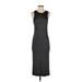 Banana Republic Casual Dress - Midi Crew Neck Sleeveless: Gray Solid Dresses - Women's Size X-Small