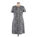 Calvin Klein Casual Dress High Neck Short sleeves: Gray Dresses - New - Women's Size 8