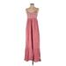 Sim & Sam Casual Dress - A-Line Scoop Neck Sleeveless: Pink Print Dresses - Women's Size Small