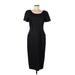 Casual Corner Casual Dress - Midi Scoop Neck Short sleeves: Black Print Dresses - Women's Size 10