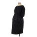 Jules & Jim Casual Dress - Mini Crew Neck Short sleeves: Black Dresses - Women's Size X-Small Maternity