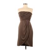 Class Roberto Cavalli Cocktail Dress - Sheath Strapless Sleeveless: Brown Print Dresses - Women's Size 8