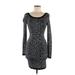 French Connection Casual Dress - Bodycon: Gray Leopard Print Dresses - New - Women's Size 6