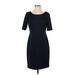 Tahari by ASL Casual Dress - Sheath: Blue Solid Dresses - Women's Size 4