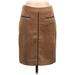 J. McLaughlin Faux Leather Skirt: Brown Solid Bottoms - Women's Size 2