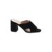 Banana Republic Mule/Clog: Slip-on Chunky Heel Casual Black Print Shoes - Women's Size 7 - Open Toe