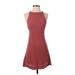 Urban Outfitters Casual Dress - Mini High Neck Sleeveless: Burgundy Solid Dresses - Women's Size 0