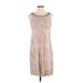 Collette By Collette Dinnigan Casual Dress - Mini Scoop Neck Sleeveless: Tan Dresses - Women's Size Small