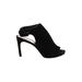 Via Spiga Heels: Black Solid Shoes - Women's Size 7 1/2 - Peep Toe
