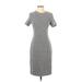 Of Mercer Casual Dress - Sheath Crew Neck Short sleeves: Gray Dresses - Women's Size 0