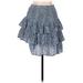 Acrobat Casual Skirt: Blue Snake Print Bottoms - Women's Size Medium