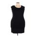 Nine West Casual Dress - Bodycon Scoop Neck Sleeveless: Black Print Dresses - Women's Size 2X-Large