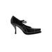 Prada Heels: Slip-on Stiletto Cocktail Black Print Shoes - Women's Size 39 - Peep Toe