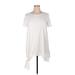 Zenana Premium Casual Dress - Mini Crew Neck Short sleeves: White Solid Dresses - Women's Size 1X