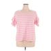 Crown & Ivy Short Sleeve T-Shirt: Pink Print Tops - Women's Size X-Large