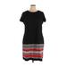 Calvin Klein Casual Dress - Shift Crew Neck Short sleeves: Black Color Block Dresses - Women's Size 16