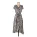 Gabby Skye Casual Dress - Wrap: Ivory Leopard Print Dresses - Women's Size 8