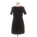J.Crew Mercantile Casual Dress - Sheath Crew Neck Short sleeves: Black Print Dresses - Women's Size 14