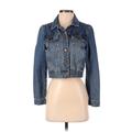 91 Cotton On Denim Jacket: Cropped Blue Print Jackets & Outerwear - Women's Size 2