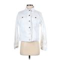 Universal Thread Denim Jacket: Short White Print Jackets & Outerwear - Women's Size X-Small