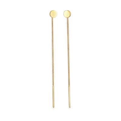 Paar Ohrhänger ELLI "Plättchen Minimal Basic Durchziehen 925 Silber", gold, Ohrringe, Damen, OneSize, ohne Stein, Silber 925 (Sterlingsilber) Image