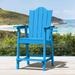 LUE BONA Outdoor HDPS Weather Resistant Tall Adirondack Chair Patio Bar Stool With Cup Holder - 28.3"D x 22.6"W x 49"H