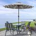 AOOLIMICS 9ft LED Market Patio Umbrella w/Steel Tilt and Crank