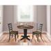 36 in Round Extension Dining Table with 12 in Leaf and Dining Chairs - Hickory/Washed Coal