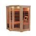 HeatWave Sonoma 3-Person Hemlock Infrared Corner Sauna with 7 Carbon Heaters - 55" W x 35" D x 75" H