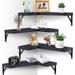 Brown Corner Floating Shelves Wall Mounted Set of 4