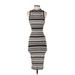 Bebe Casual Dress - Midi: Black Stripes Dresses - Women's Size X-Small