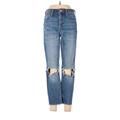 Madewell Jeans - High Rise Straight Leg Boyfriend: Blue Bottoms - Women's Size 26 - Sandwash