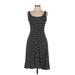 Olivia Rae Casual Dress - Fit & Flare: Black Stripes Dresses - Women's Size Medium