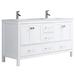 EAST VANITY 60" Bathroom Vanity w/ White Quartz Top & 2 Ceramic Sink - 9008 Wood in Brown/White | 32.7 H x 21.6 W x 59 D in | Wayfair 9008-60