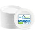 Next Level Stuff Plastic Plates Disposable & Microwavable for Weddings, Party, Dinner, Dessert, Appetizers in White | Wayfair 2721-1