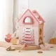 Jouets Montessori pour enfants maison rose blocs de construction xylophone accessoires