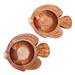 Dovecove Abelhard Handmade Java Fish Wood Batik Decorative Bowls (Pair) Wood in Brown | 1.2 H x 7.5 W x 6.25 D in | Wayfair