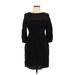 CATHERINE Catherine Malandrino Casual Dress High Neck 3/4 sleeves: Black Print Dresses - Women's Size 6