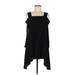 Clara Sun Woo Casual Dress - Shift Cold Shoulder Sleeveless: Black Dresses - Women's Size Medium