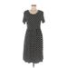 DB Moon Casual Dress - A-Line Scoop Neck Short sleeves: Black Print Dresses - Women's Size Medium