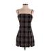 Forever 21 Casual Dress - Mini Square Sleeveless: Black Plaid Dresses - Women's Size Small